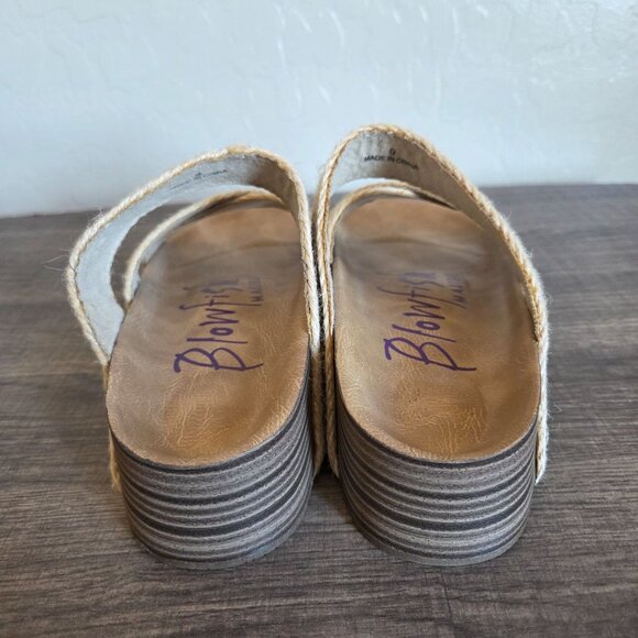 Blowfish Miri Platform Slide Sandals Natural Jute Woven Straps Women's 9 Beachy - Picture 4 of 10